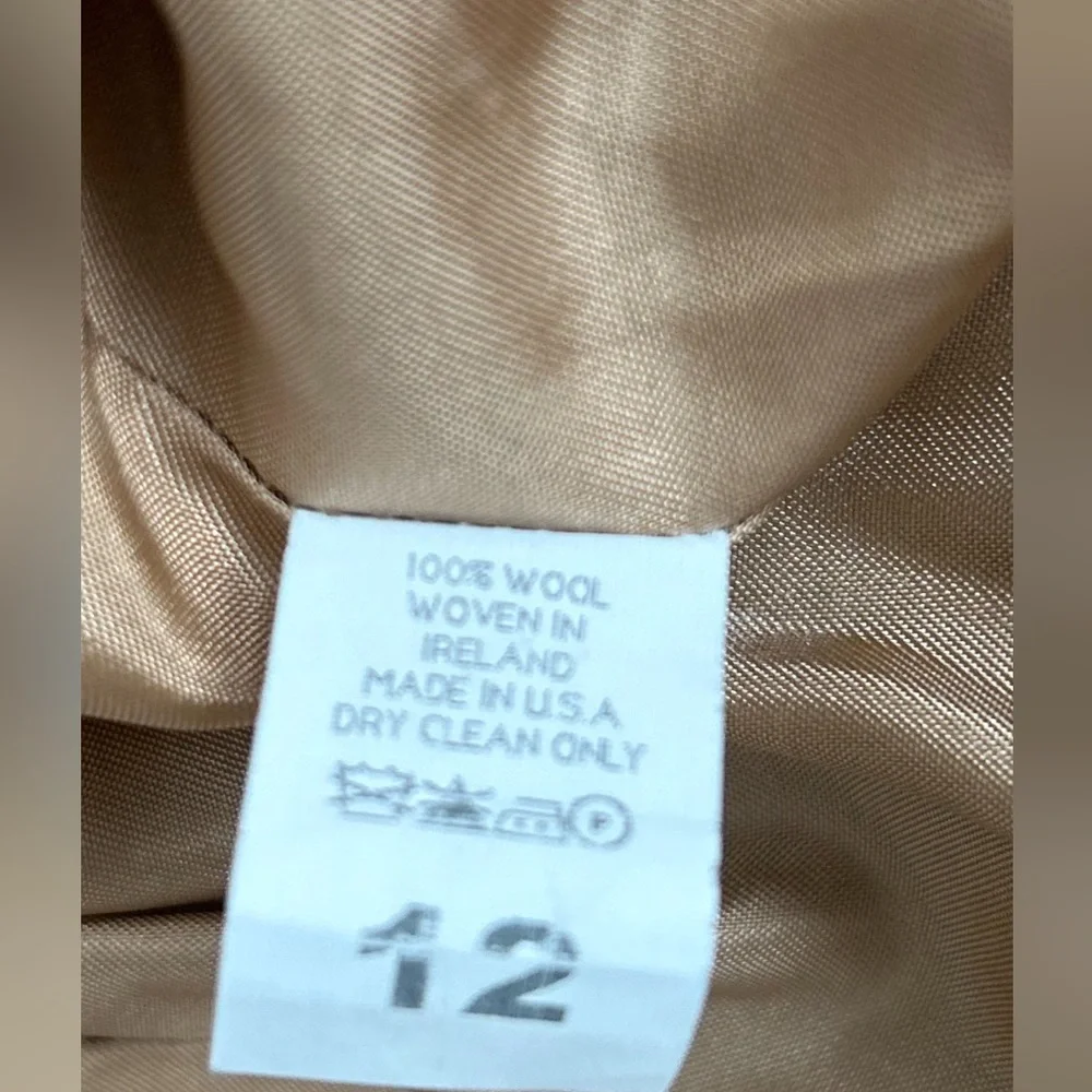Sold‼️Searle Vintage Irish Wool Herringbone Shawl Collar Green Long Coat 12 - Picture 11 of 17